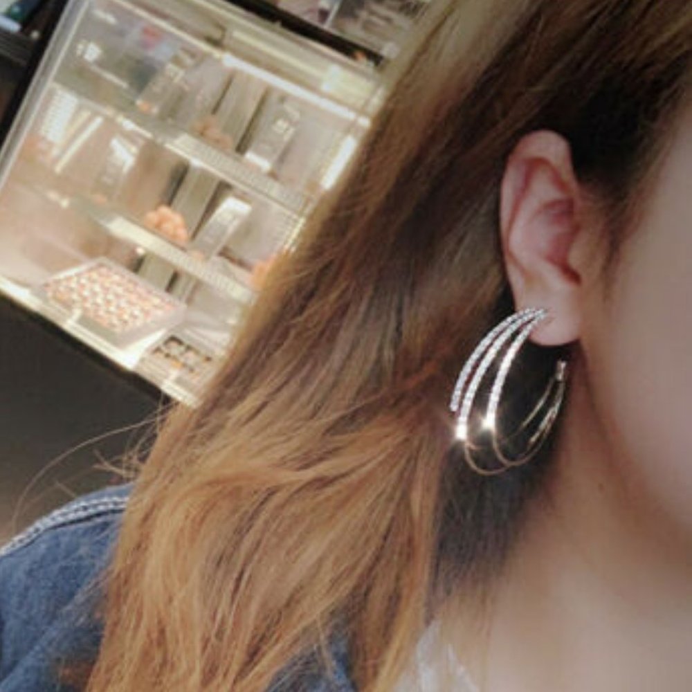 Silver Hoop Earrings - Picture 5 of 5